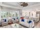 Bright living room with comfortable seating, view to lanai, and open design to the dining and kitchen areas at 10293 Sw 96Th Ln, Ocala, FL 34481