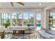 Cozy living room with pool view, natural light, and comfortable seating at 10293 Sw 96Th Ln, Ocala, FL 34481