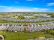 Aerial view of the home, highlighting its location in a vibrant community near a pond at 5220 Sunshine Dr, Wildwood, FL 34785
