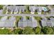 Overhead view of neighborhood featuring well-spaced houses with manicured lawns, creating a serene residential setting at 10441 Sw 85Th Ct, Ocala, FL 34481