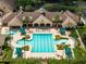 Overhead aerial view showcasing the SummerGlen community pool with lap lanes and leisure areas at 15426 Sw 14Th Avenue Rd, Ocala, FL 34473