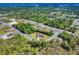 Scenic aerial showcases a community of homes surrounded by lush green forests, offering a peaceful retreat within a serene neighborhood setting at 17901 Sw 25Th Avenue Rd, Ocala, FL 34473
