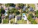 Bird's eye view of house in neighborhood with manicured backyard at 4424 Se 14Th St, Ocala, FL 34471