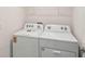 Well-equipped laundry room featuring a side-by-side washer and dryer set, offering convenience and functionality at 13032 Sw 84Th Terrace Rd, Ocala, FL 34473