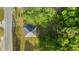 A bird's eye view shows a well-maintained roof and surrounding lush trees, set in a serene and private lot at 1309 Ne 33Rd St, Ocala, FL 34479