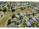 Aerial shot of a residential neighborhood with mature trees, manicured lawns, and some homes featuring screened-in pools at 1763 Sw 155Th Place Rd, Ocala, FL 34473