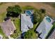 Overhead view of a home with a screened-in pool and backyard, nestled between neighboring houses and green landscaping at 1763 Sw 155Th Place Rd, Ocala, FL 34473