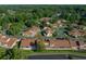 Aerial view of homes surrounded by lush greenery highlighting the neighborhood's serene and green environment at 2343 Se 19Th Cir, Ocala, FL 34471