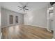 Bright bedroom with vinyl floors and ceiling fan at 2343 Se 19Th Cir, Ocala, FL 34471