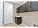 Laundry room features include upper storage cabinets, a sink, and a door to the home's interior at 3918 Nw 46Th Ter, Ocala, FL 34482