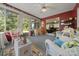 Bright sunroom with ample natural light, cozy wicker seating, and view of the outdoor space at 7692 Sw 117Th Street Rd, Ocala, FL 34476