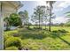 Expansive backyard with lush green grass, trees, and view of the golf course at 9101 Sw 91St Cir, Ocala, FL 34481