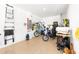 Organized garage with epoxy floors and ample storage space for tools, bikes, and equipment at 9573 Sw 79Th Loop, Ocala, FL 34481