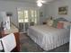 Comfortable bedroom with plush bedding, shuttered patio door, and decorative accents at 11653 Sw 72Nd Cir, Ocala, FL 34476