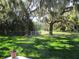 Spacious backyard featuring lush green grass, chain link fence, and mature trees at 12002 Sw 137Th Loop, Dunnellon, FL 34432