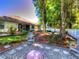 Well-maintained backyard with a patio, a privacy fence, mature trees, and landscaping for outdoor living at 2410 Se 23Rd Pl, Ocala, FL 34471