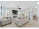 Cozy living room features a fireplace, mounted TV, comfortable seating and lots of natural light at 4083 Se 38Th Loop, Ocala, FL 34480