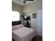 Comfortable bedroom features a tv niche, large bed, ceiling fan and neutral color palette at 4770 Sw 114Th St, Ocala, FL 34476