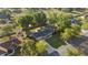 Aerial view of a property with a pool, mature trees, and well-maintained landscaping at 8215 Sw 53Rd Ct, Ocala, FL 34476