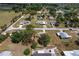Aerial view shows a well maintained neighborhood with mature trees and grassy lawns in a quiet residential area at 10040 Sw 93Rd Ct, Ocala, FL 34481