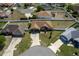 An aerial view of the home shows a fenced backyard, mature trees and a well-maintained lawn at 9721 Sw 53Rd Ct, Ocala, FL 34476