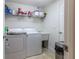 Practical laundry room with washer, dryer, utility sink and shelving at 9721 Sw 53Rd Ct, Ocala, FL 34476