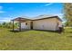 Spacious backyard featuring a covered patio and ample green space, ideal for outdoor enjoyment at 10605 Se 146Th Ln, Summerfield, FL 34491