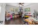 Bedroom with windows and a ceiling fan at 3810 Sw 5Th Ave, Ocala, FL 34471