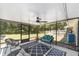Inviting screened porch with comfortable seating, a stylish rug, and views of the backyard at 6318 Nw 52Nd Ave, Ocala, FL 34482