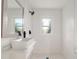 A modern bathroom with white subway tiles and a sleek vessel sink at 721 Ne 2Nd St, Ocala, FL 34470