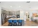 Spacious kitchen boasting a large center island, grey cabinets, and stainless steel appliances at 8875 Sw 58Th Street Rd, Ocala, FL 34481