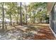 Home's backyard features several trees and is partially fenced at 9525 Sw 53Rd Cir, Ocala, FL 34476