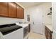 Functional laundry room with cabinets and modern washer and dryer at 9532 Sw 70Th Loop, Ocala, FL 34481