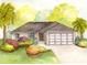 Charming single-story home with a well-manicured lawn, complemented by lush tropical landscaping and a two-car garage at 378 Sequoia Dr, Ocklawaha, FL 32179