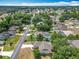 This aerial view captures the homes in a quiet, tree-lined neighborhood and inviting swimming pools at 5327 Sw 89Th St, Ocala, FL 34476