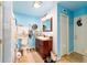 Bathroom with vanity, granite countertop, and a cabinet above the toilet at 1039 Ne 25Th St, Ocala, FL 34470