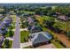 A beautiful view of a quiet residential street, showcasing well maintained homes and a lush golf course nearby at 2008 Palo Alto Ave, The Villages, FL 32159