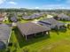 Aerial shot reveals well-manicured lawns and homes with screened lanais in a peaceful, residential neighborhood at 3587 Nw 55Th Cir, Ocala, FL 34482