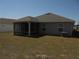 Exterior view of the back of the home, featuring a screened patio at 4373 Ne 31St St, Ocala, FL 34470