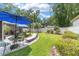 Lush backyard featuring a comfortable seating area, patio, and well-manicured lawn at 4404 Ne 4Th St, Ocala, FL 34470