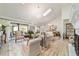 Open living room with skylight has seating, and large glass doors to connect with the outdoors at 4404 Ne 4Th St, Ocala, FL 34470