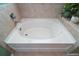 A tiled-in bathtub with a chrome faucet and green plants in the corner at 4721 Se 36Th St, Ocala, FL 34480