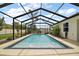 Cool water in the pool protected by a screen offers refreshing comfort at 4721 Se 36Th St, Ocala, FL 34480