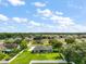 A beautiful aerial view of a home surrounded by lush green lawns and a neighborhood under a partly cloudy sky at 4743 Se 34Th St, Ocala, FL 34480