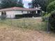 Fenced backyard featuring partial screens in porch and landscaping at 9896 Sw 61St Ct, Ocala, FL 34476