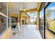 Relaxing screened patio featuring comfortable seating and scenic views of the lush backyard at 11799 Se 173Rd Lane Rd, Summerfield, FL 34491