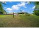 Large backyard with plenty of room for entertaining, a screened in porch and mature trees for privacy at 21168 Sw Peach Blossom St, Dunnellon, FL 34431