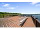 Beautiful dock with benches and railing, offering a safe and enjoyable waterfront experience for residents at 21168 Sw Peach Blossom St, Dunnellon, FL 34431