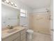 Bathroom with modern fixtures, vanity, tub, and shower at 9758 Sw 94Th Ave # A, Ocala, FL 34481