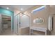 Bathroom featuring a glass walk-in shower and vanity area at 6376 Sw 97Th Terrace Rd, Ocala, FL 34481